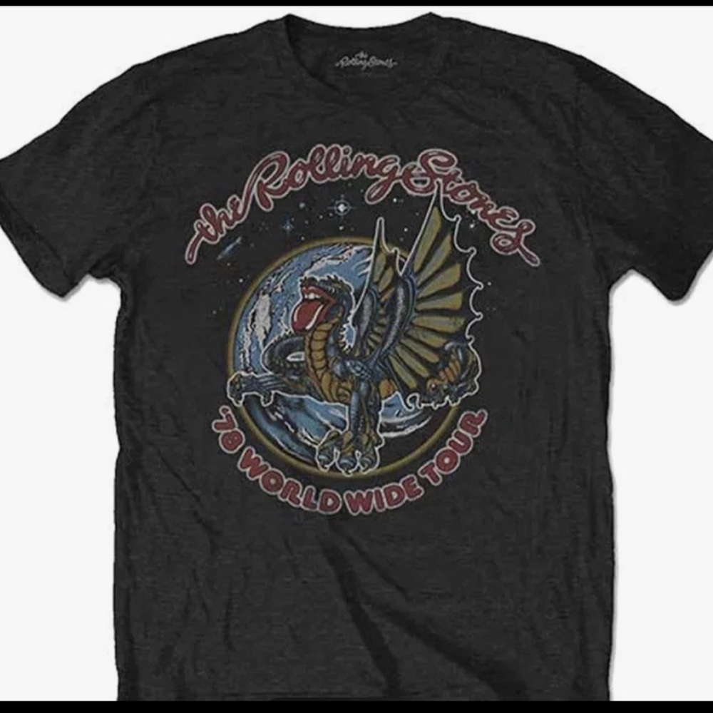The Rolling Stones Dragon 78 Worldwide Medium Adult Black T-Shirt